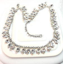 Vintage Rhinestone Diamante Necklace 1960s Bridal Jewelry