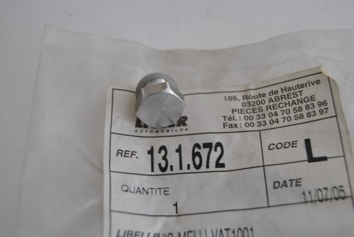 Gearbox cover plug - gearbox, ligier