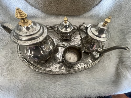 Moroccan silver plated tea - plated,