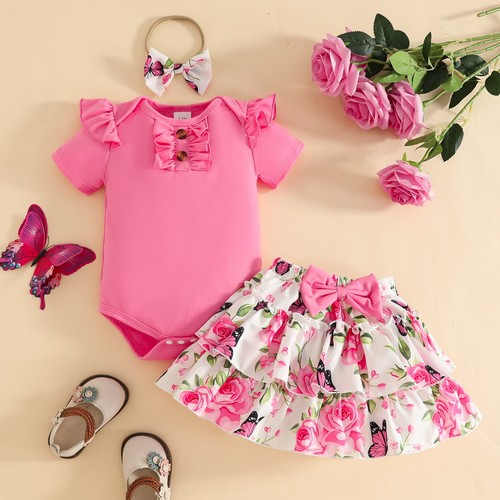 3pcs newborn baby girls - baby, ruffle