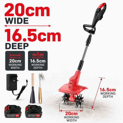 21v cordless rotavator - rotavator, garden