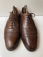 Edward Green Captoe Brown Leather Lace-Up Men's Dress Shoes SIZE 8 E UK / 9 USA