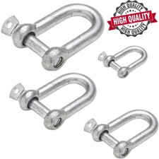 20, 16, 12, 10, 8,6,5 mm Galvanised Steel Lifting Towing Bow Dee D Link Shackles