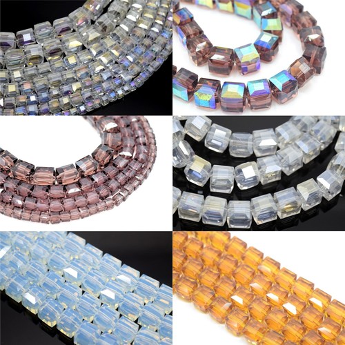 Faceted cube crystal glass - faceted,