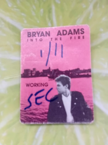 Bryan adams security pass - bryan,