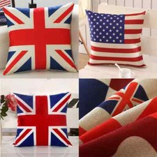 1/2PCS Union Jack Flag Cushion Cover American Flag Pillow Case Home Decor UK NEW