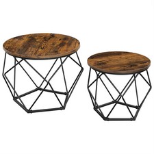 Set of 2 Round Side Tables Coffee Tables Side End Tables for Living Room