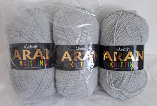 400g grey woolcraft - x, aran