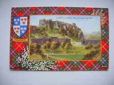 Edinburgh Castle and National Gallery. Fraser Tartan. (1920s – Valentine’s Art)