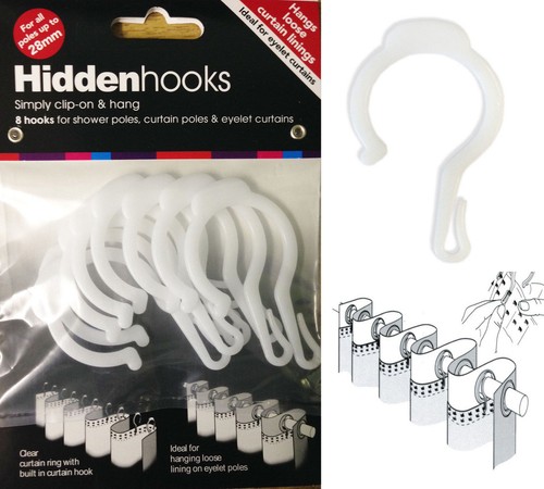 Pack hidden curtain hooks - pack,