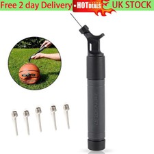 Sports Ball Inflation Pump & 5 Inflation Needles Football Basketball Soccer NEW