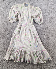 Horrockses Dress Womens 12 Vintage Blue Tit Bird Nature Yellow Floral