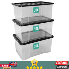 50L Clear Plastic Boxes with