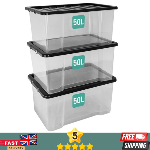50l clear plastic - clear, with