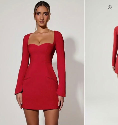 Red long sleeve sweetheart - long,