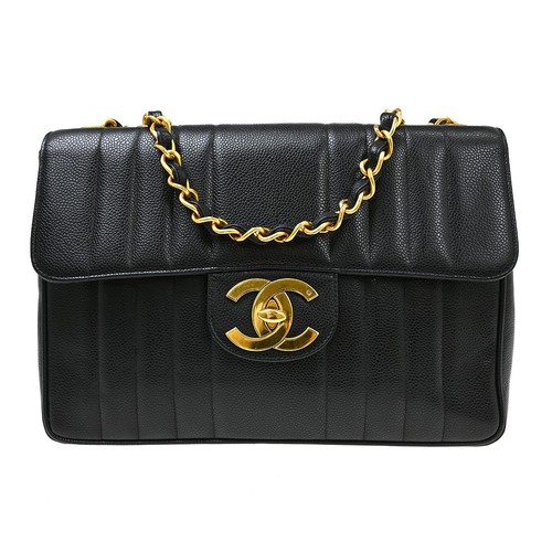 Best07 chanel black calfskin - black,