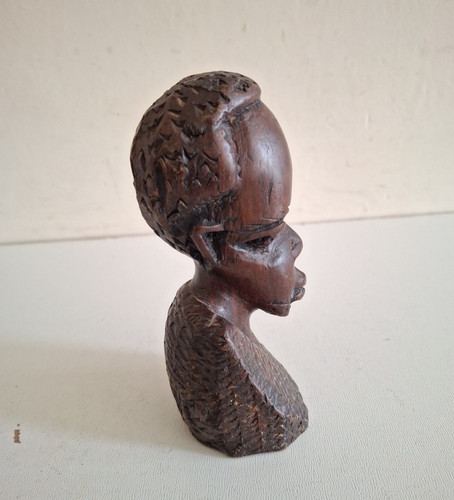 African hand carved head - carved, bust