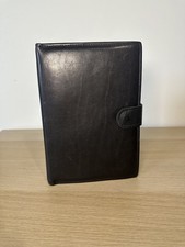 Black Leather Organiser Planner Made in England Vintage Ring Binder ‘Filofax’ 