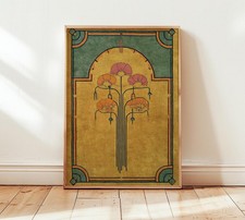 Art Nouveau Floral Poster –