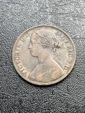 1863 Queen Victoria Bun Head One Penny 1d coin #16