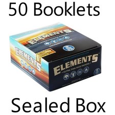 Elements King Size Slim Ultra Thin Rice Rolling Papers  50 Booklets Sealed  Box
