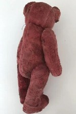 STEIFF STYLE REPLICA TEDDY MOQUETTE PINK RED HUMP BACK BLACK STITCHED NOSE 12.5"