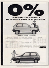 Fiat Panda Uno Tipo 0% Finance Offer 1989 UK Market Single Sheet Sales Brochure
