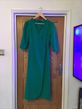 Top Shop Emerald Green Wrap Dress Size 8