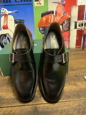 CHEANEY MONK STRAP SHOES NEW UK 8 F EU 42 MADE IN ENGLAND BLACK LEATHER
