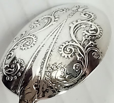 Beautiful Lace Back Sterling Silver Trefid Tea Spoon Francis Howard 1981 14 g