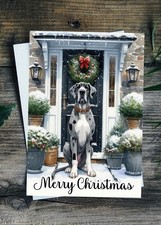Great Dane Christmas Card Dog Single or Pack of 4 Cards