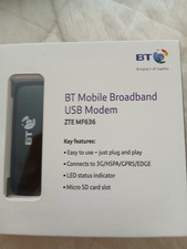 Genuine BT Mobile Broadband USB Modem - ZTE MF636 - No Sim card included