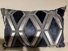 Navy Blue Collection Luxe Velvet Geo 40 x 59cm Cushion Next