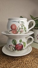 Portmeirion Pomona Cups coffee tea cups and saucers 250ml x2