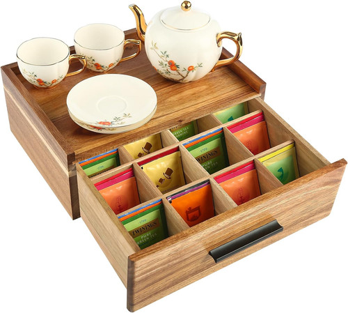 Acacia wood tea - tea, organizer