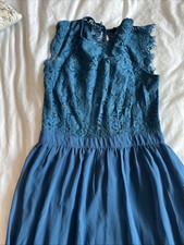 Lipsy Size 12 Teal Floor Length Formal Dress