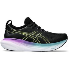 Asics Gel Nimbus 25 Womens Running Shoes Black Cushioned Comfort Sports Trainers