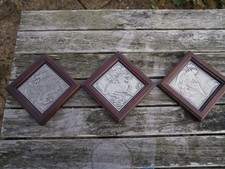 Royal Selangor Pewter Framed Wall Plaques Divine Creatures Dragon/Phoenix/Kirin