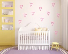 20 x Heart Shaped stickers Crafting Scrapbooking Cardmaking Wall Mirror Window