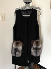 WOOL COAT VEST WITH REAL