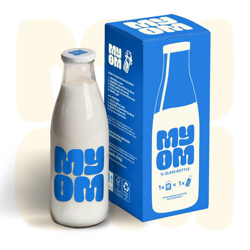 Myom glass milk bottle - glass,