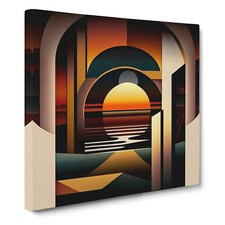 Art Deco Sunset Abstract Art