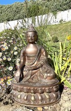 Vintage Chinese Tibetan Buddha Bronze Sakyamuni Tathagata Buddha Statue 30cm 