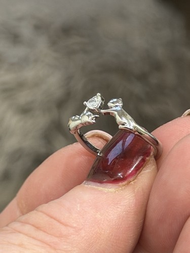 Beautiful heart diamanté ring - heart,