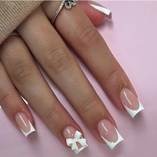 24x Short Square False Nails