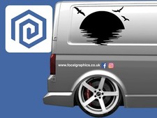 Sun set birds vinyl decal - vinyl,