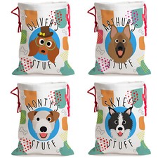Personalised Dog Toy Storage Bag Treat Toy Tidy Sack Travel Pet Puppy Gift
