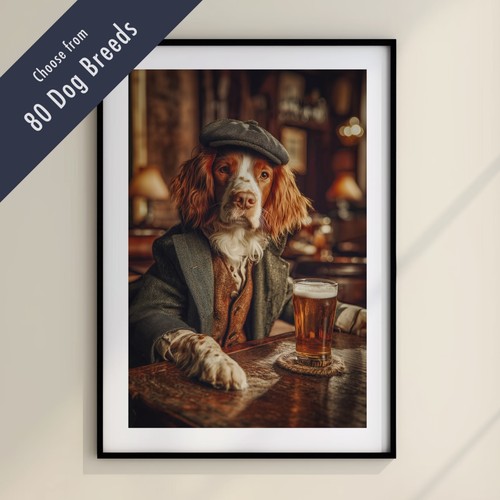 Funny dog drinking - beer, the