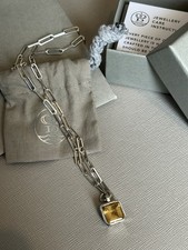 Daniella Draper Bespoke Unique 1 Of A Kind Silver Citrine Trace Chain Necklace