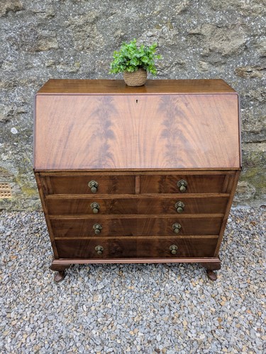 Vintage walnut writing bureau - walnut,